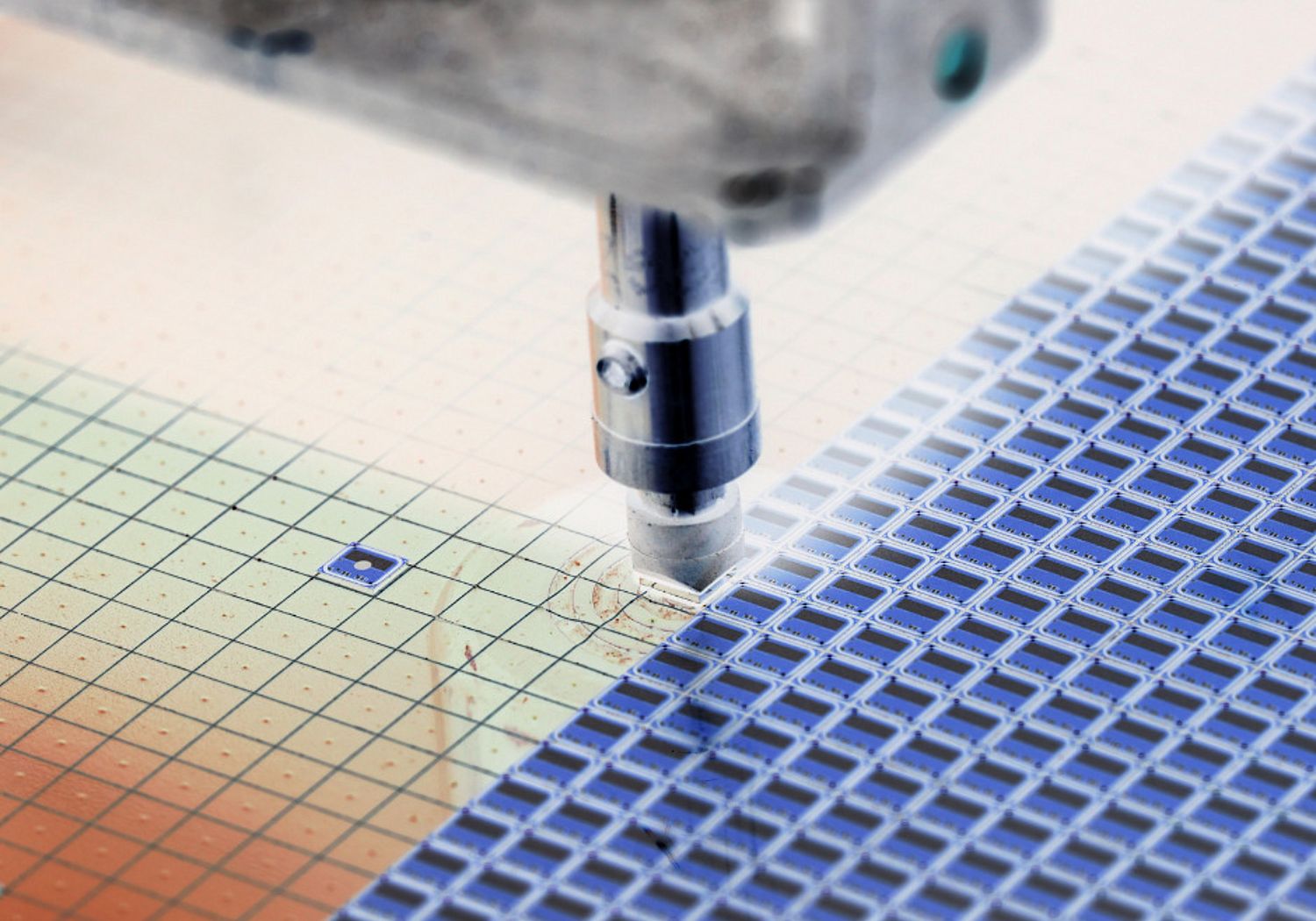 Silicon wafer in production