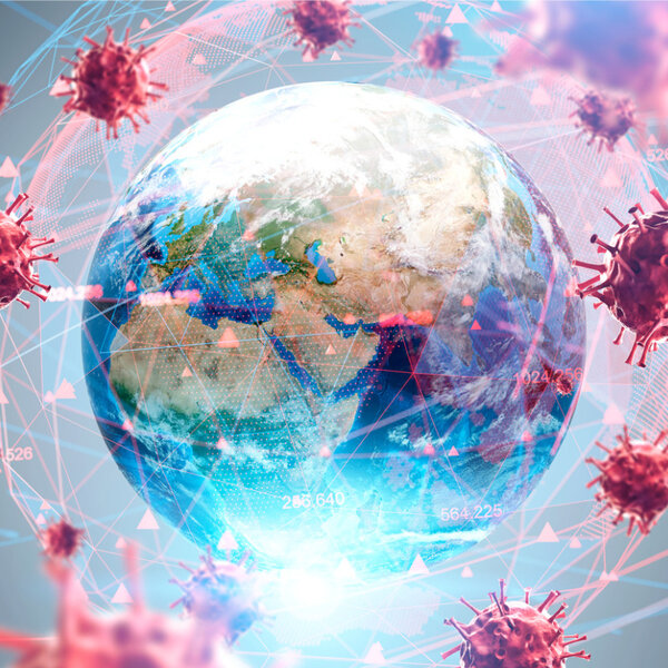 Image showing global virus and disease spread