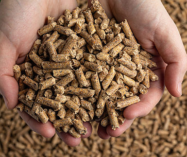 Image showing production of wood pellets, used in boilers of central heating systems