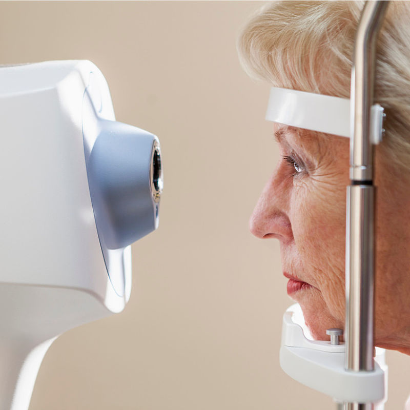 Image showing a person having an eye exam with a tonometer