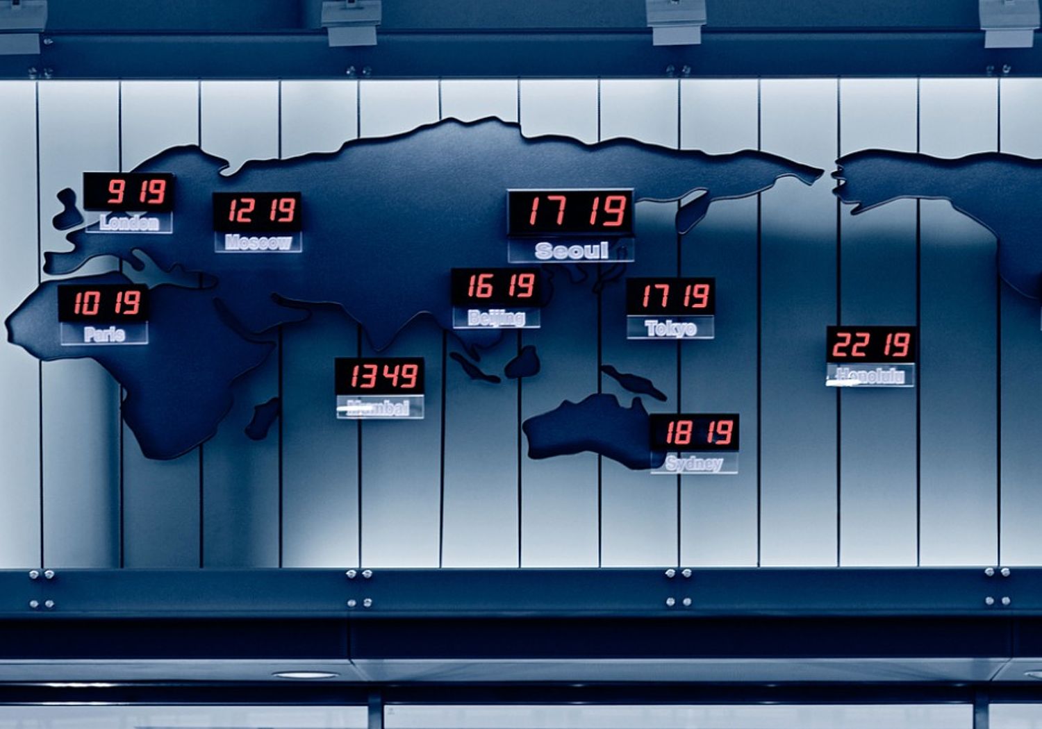 Image showing a map displaying different time zones around the world