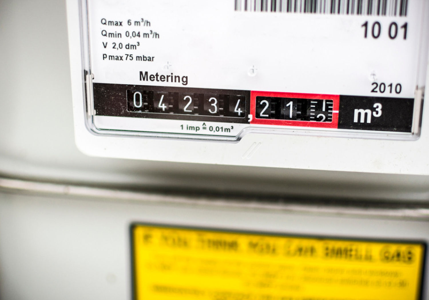 Image showing a closeup of a household gas meter