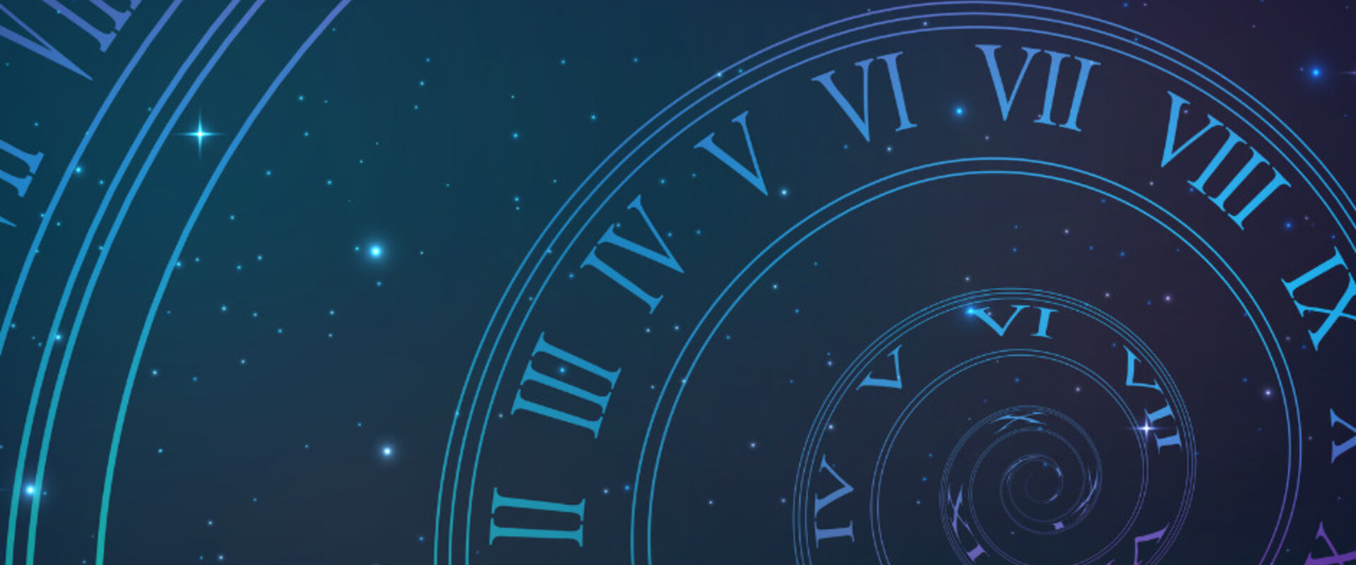 Image showing a clock with hours spiralling through space