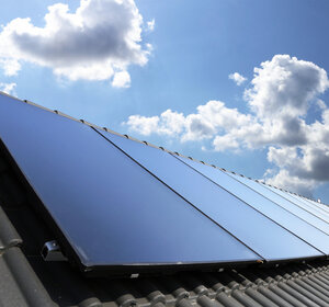 Image showing Roof with Photovoltaic, or solar panels, fitted