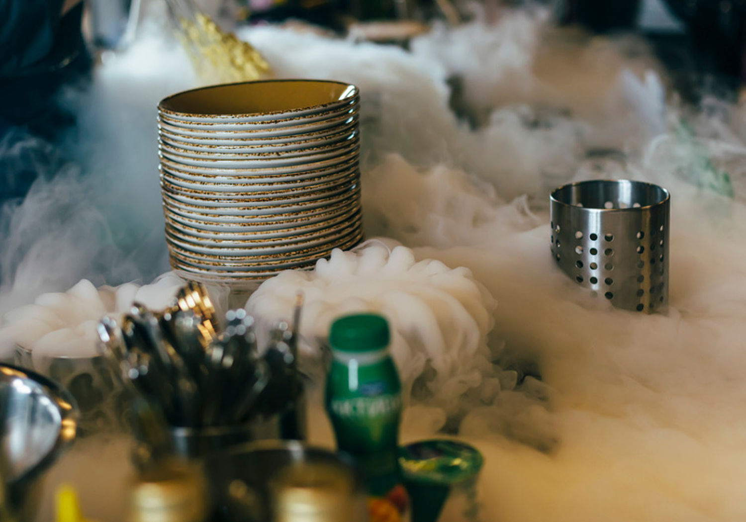 Image showing fumes rising from indoor cans