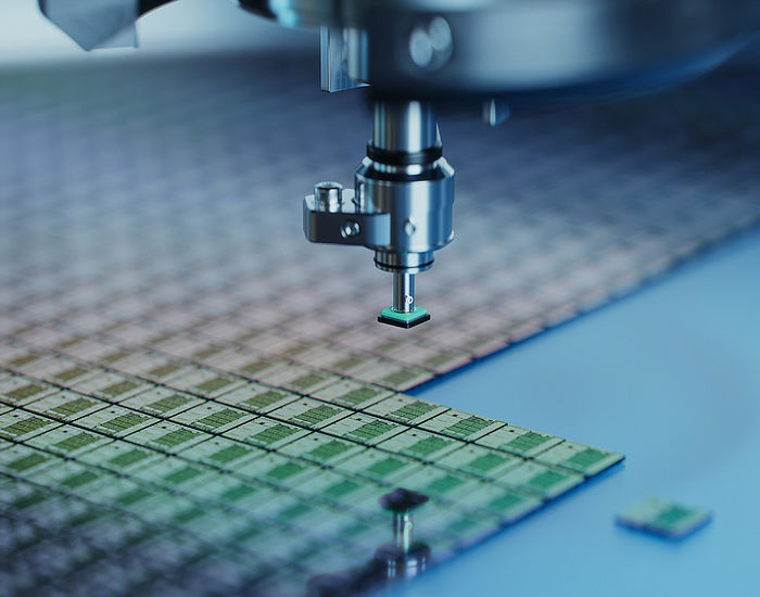 Image showing a close up of a semiconductor packaging-process