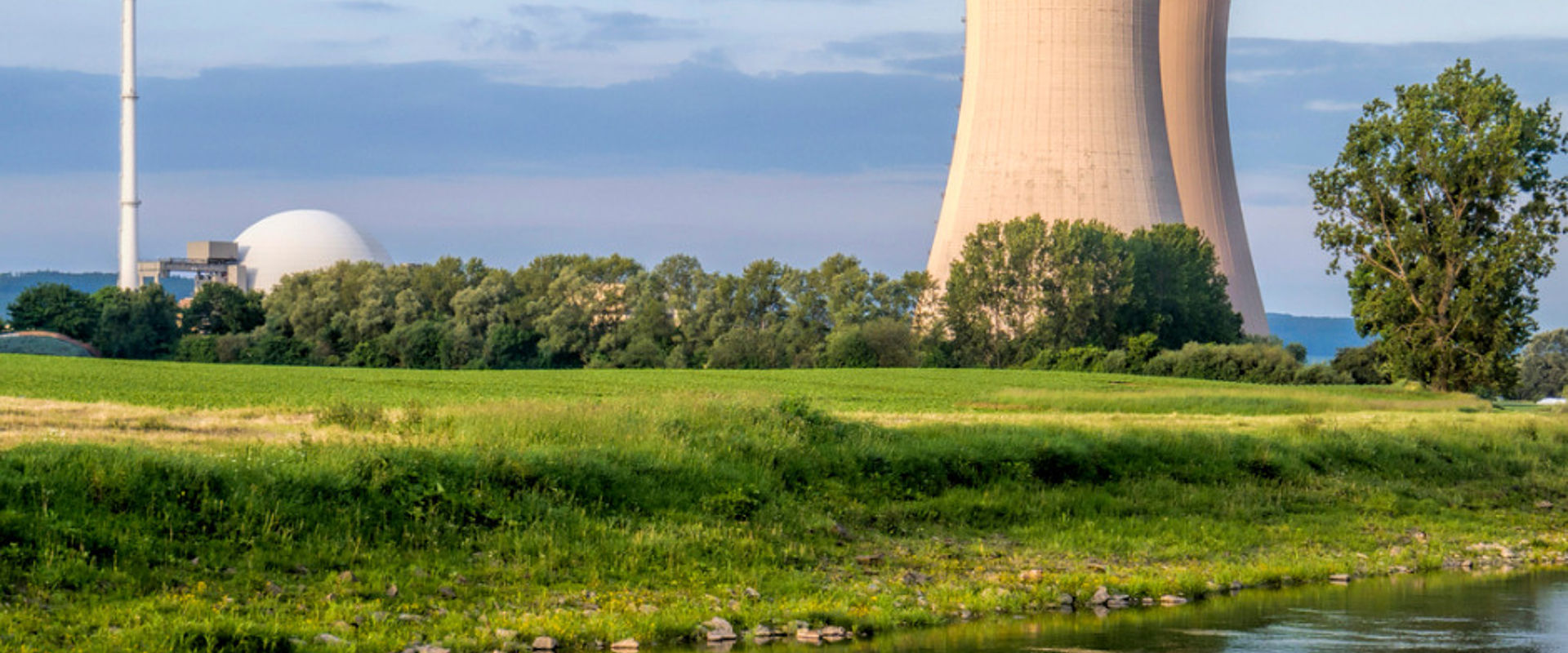 Nuclear power station at river weser germany picture id530006127