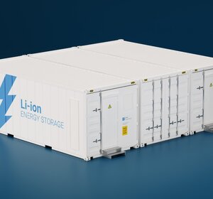 Image showing a battery storage facility made of shipping containers