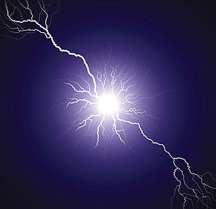 Image showing a bifurcated lightning bolt 