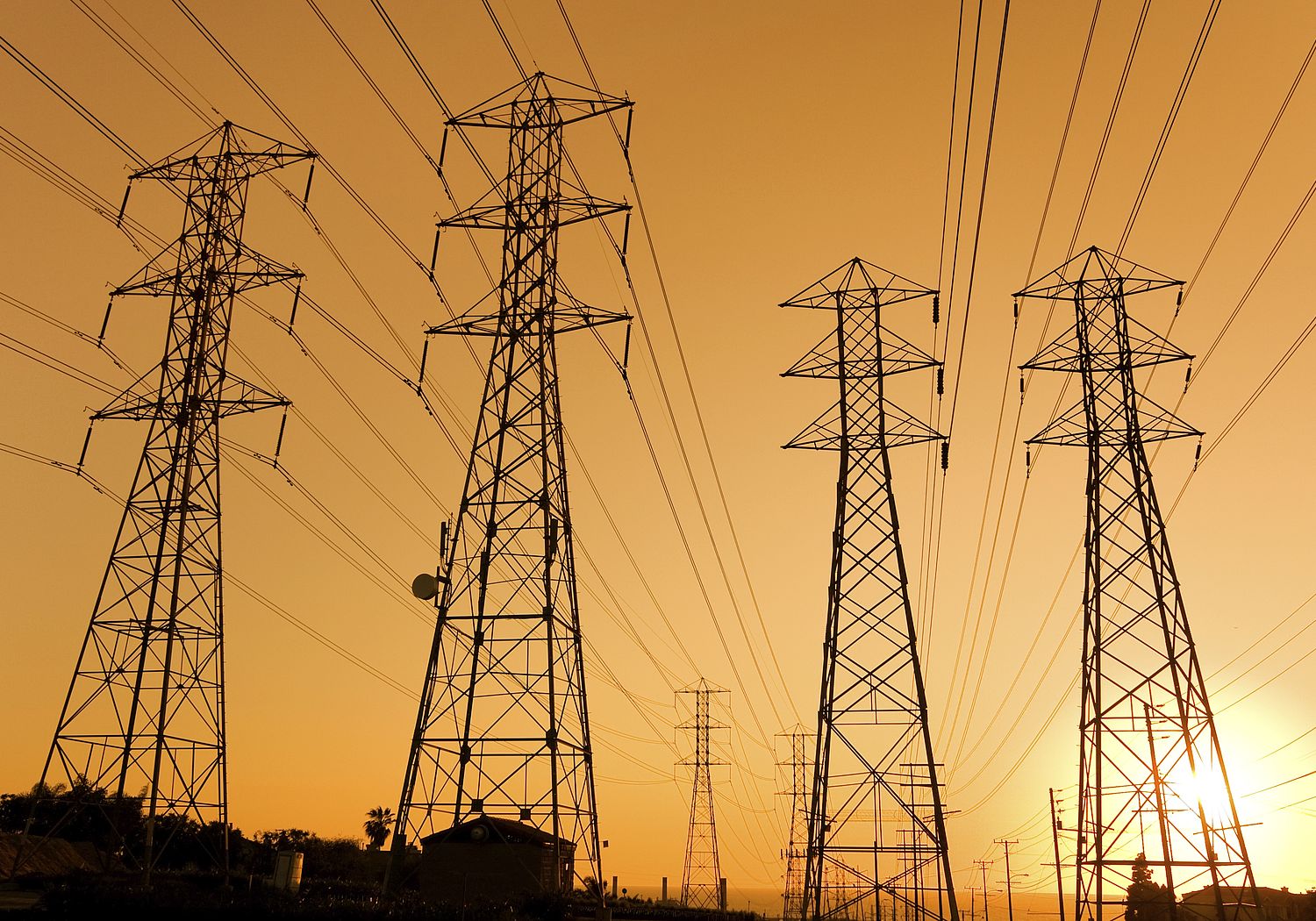 Image showing electrical pylons and power lines