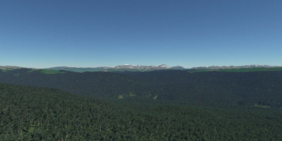 View of Parque Nacional Patagonia, Chile, rendered using Eradiate Credit: Rayference