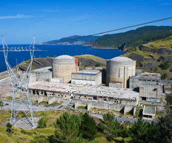 Photograph of an abandoned nuclear power station in Spain
