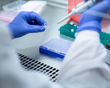 COVID-19 test kit in a laboratory