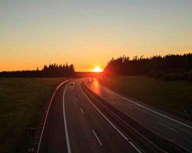 Image showing motorway at sunset
