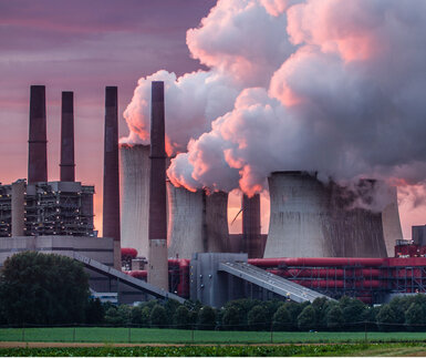 Image showing smoke being released from a power plant