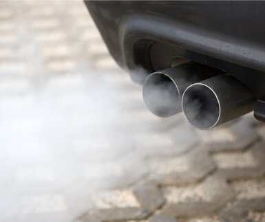 Image showing combustion aerosol released from a car exhaust pipe
