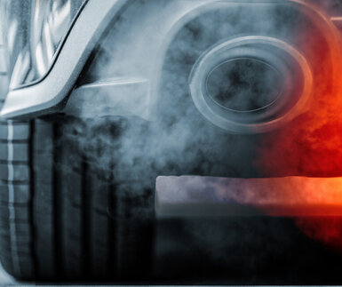 Smoke Emission From Powerful SUV Car With Exhaust Pipe