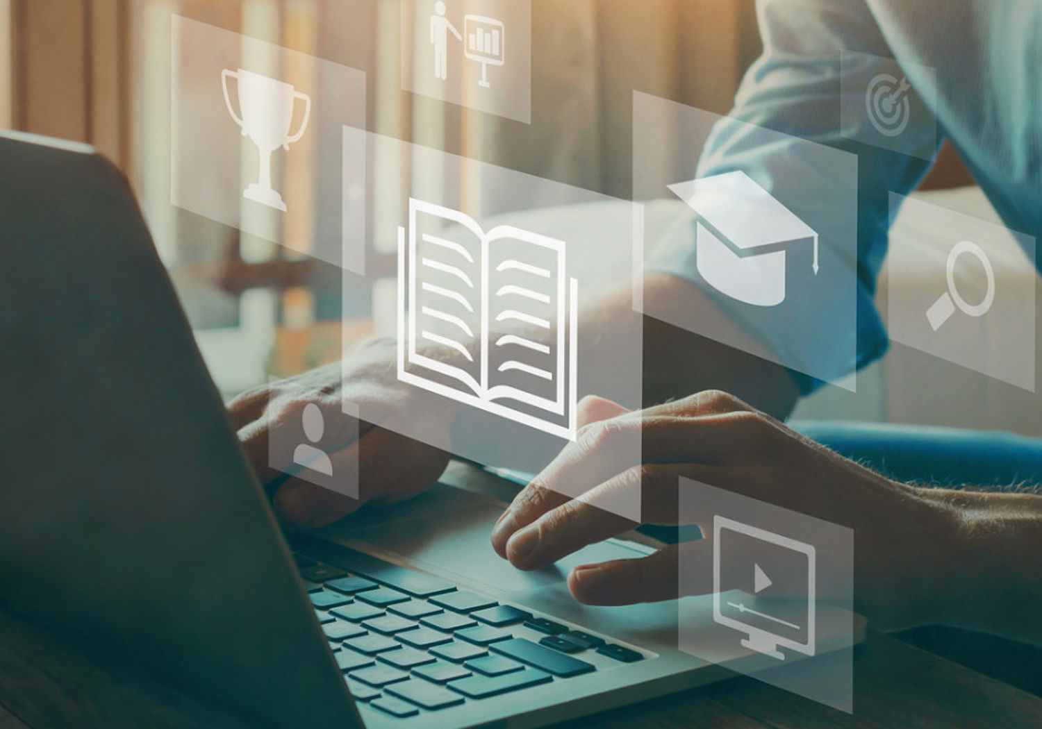 Image showing person learning over the internet