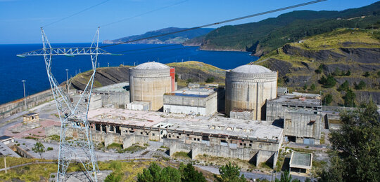 Photograph of an abandoned nuclear power station in Spain