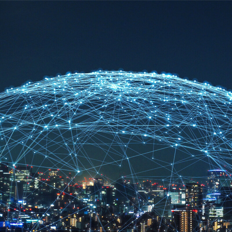 Smart city with communication network