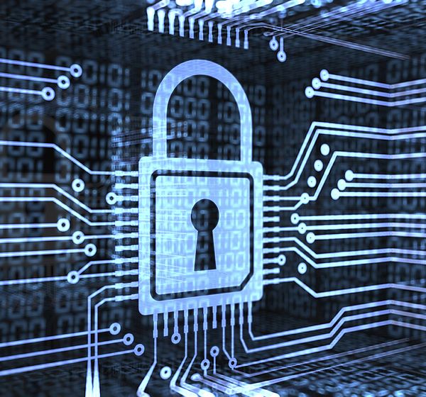 Image showing an Artist's concept of a cyber security lock