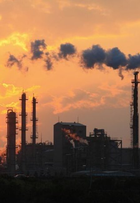 Image showing air pollution from factory pipes