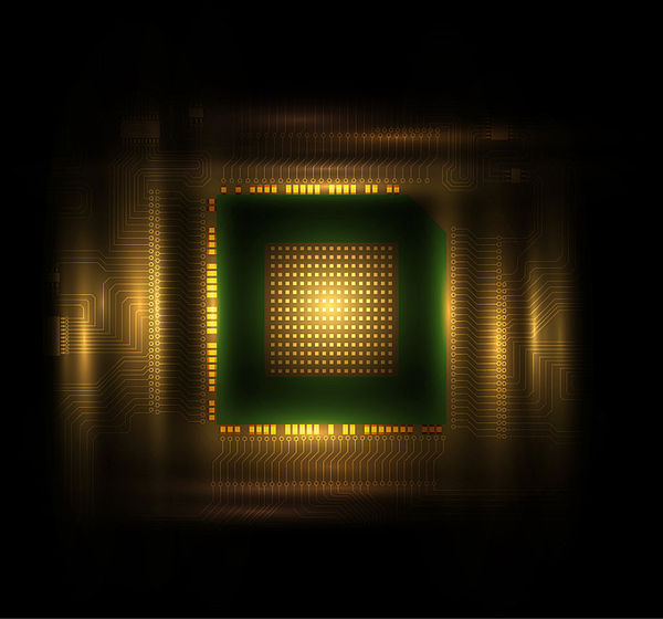 Image showing a computer processor lit from behind
