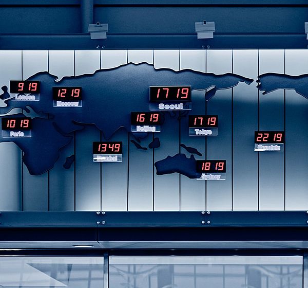 Image showing a map displaying different time zones around the world