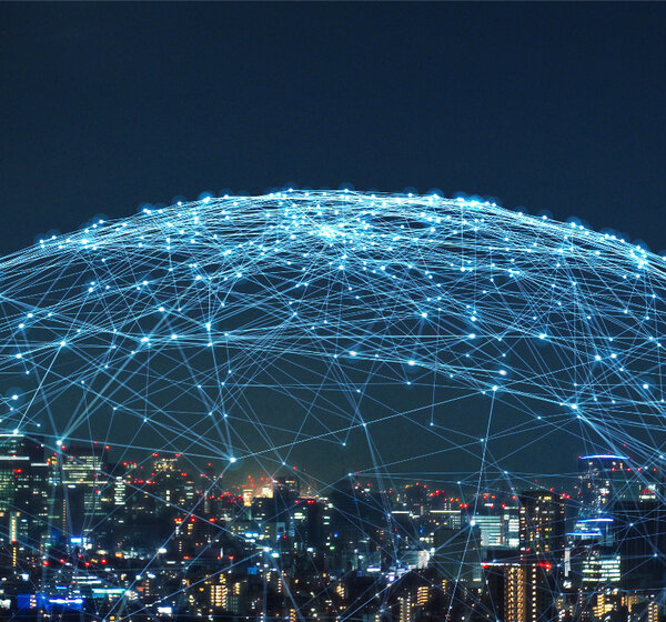 Smart city with communication network