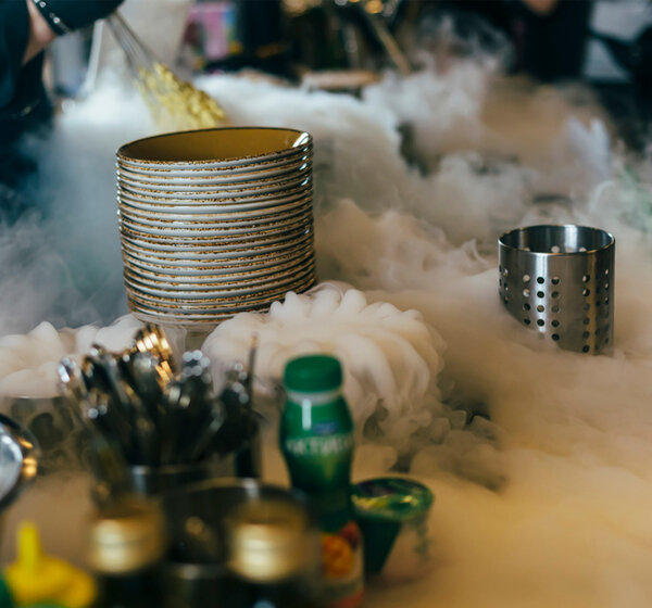 Image showing fumes rising from indoor cans