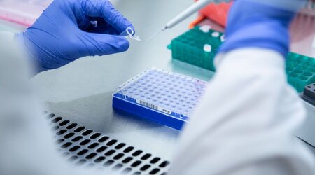 COVID-19 test kit in a laboratory