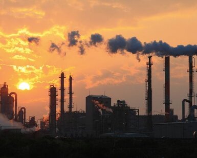 Image showing air pollution from factory pipes