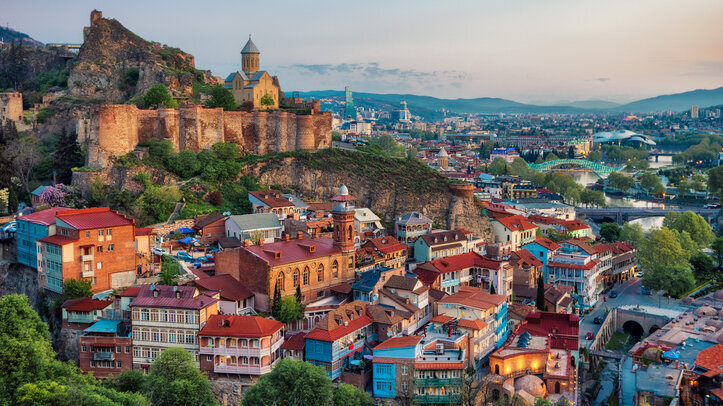Image shows Tbilisi city centre Georgia