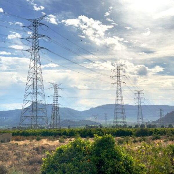 Image showing high voltage electricity pylons