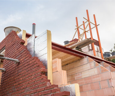 Image showing insulation material during construction of a house