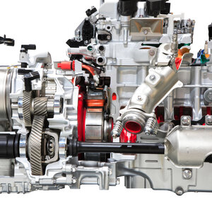 Image showing a car engine on white background 