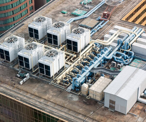 Image showing Rooftop air system skyscraper