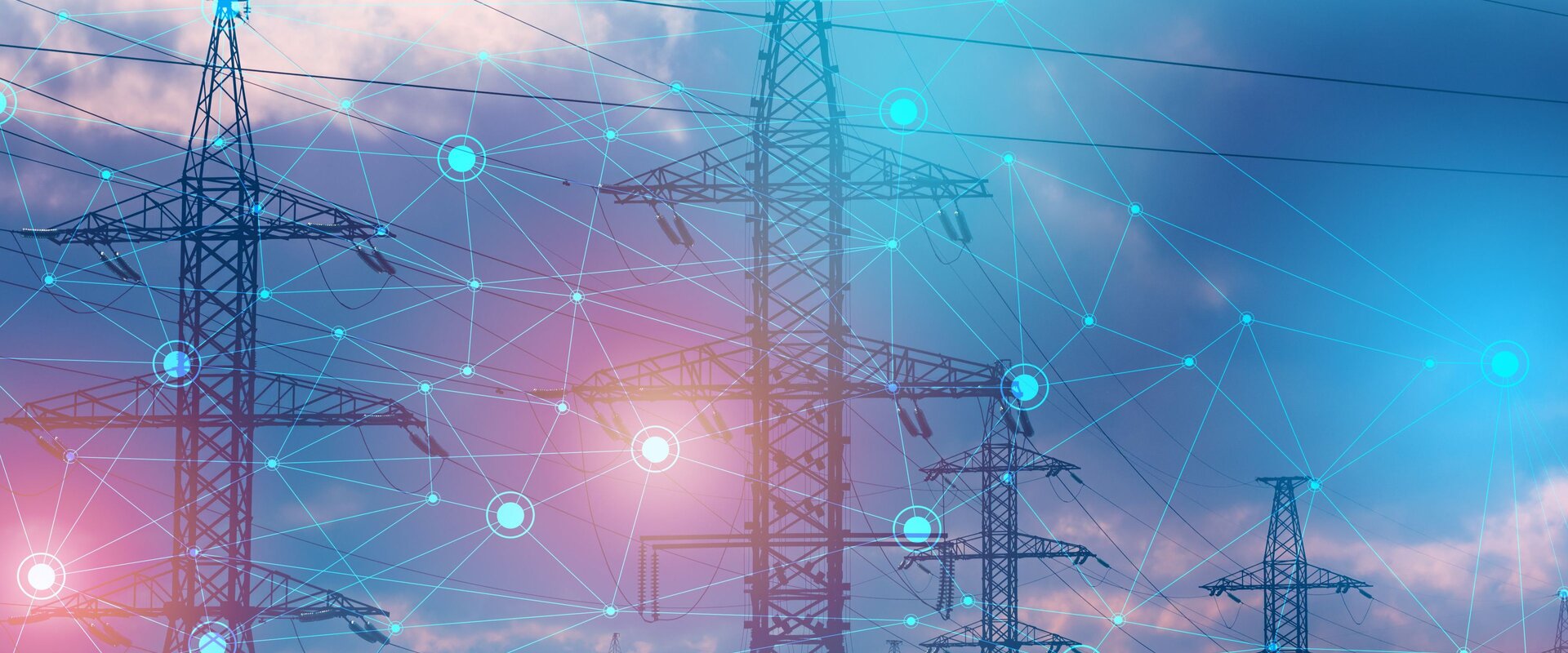 Abstract representation of modern power grids and advanced technologies used to control and monitor energy input Image showing abstract representation of modern power grids and advanced technologies used to control and monitor energy input