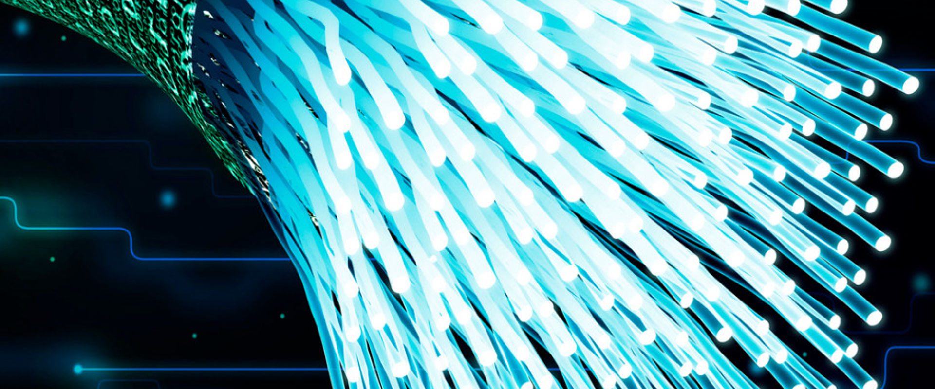 Optical data cable with glowing tips