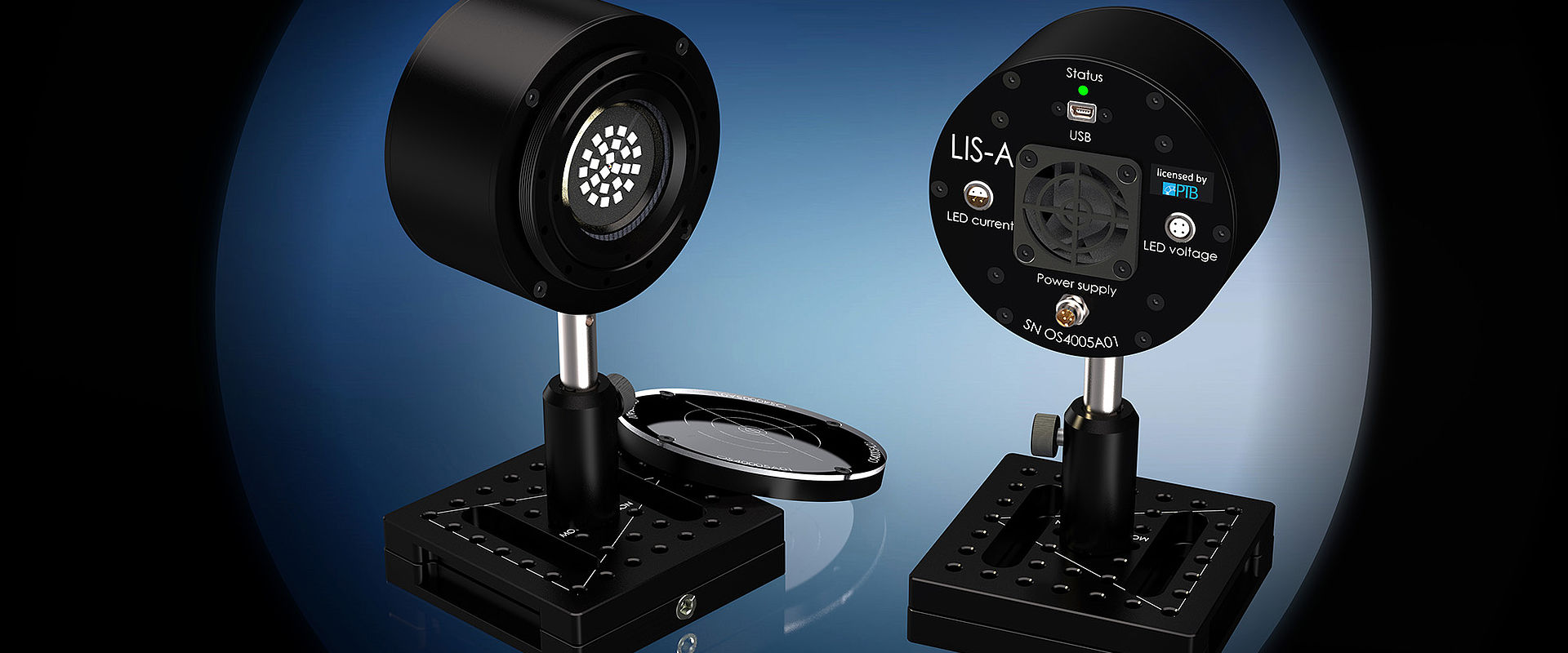 Front and back of a luminous intensity standard lamp type LISA-A. Courtesy of www.luminous-intensity.de Image showing the Front and back of a luminous Intensity Standard type LIS-A
