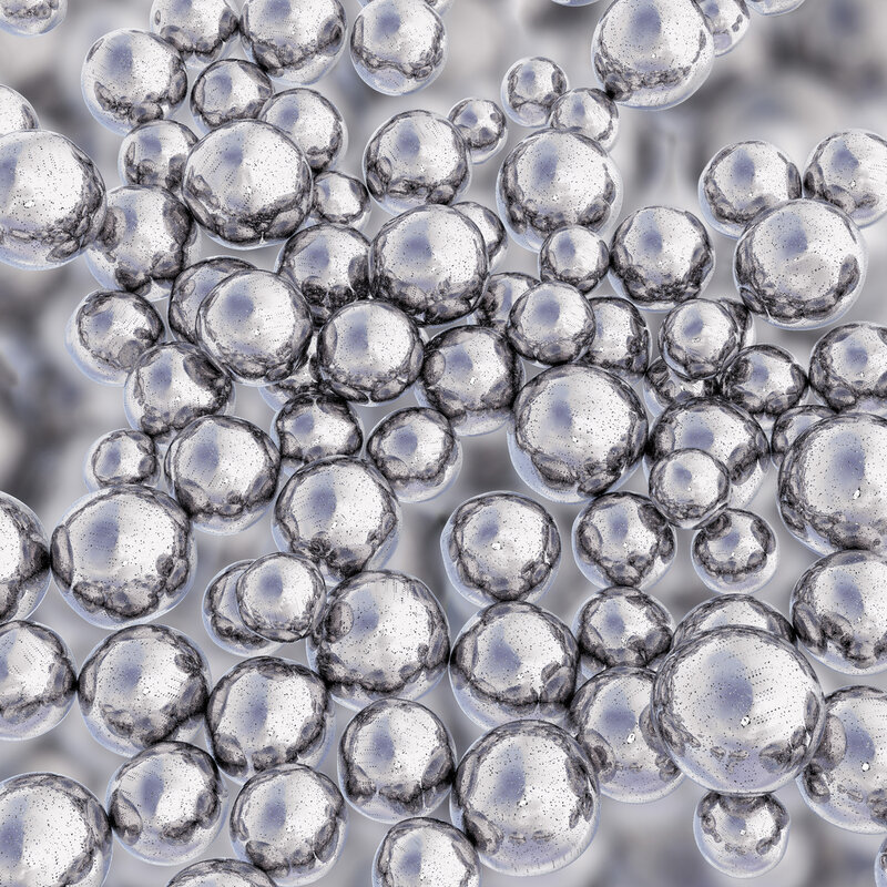 Establishing accurate and traceable measurements of nanoparticle properties Image showing a 3D illustration of silver nanoparticles