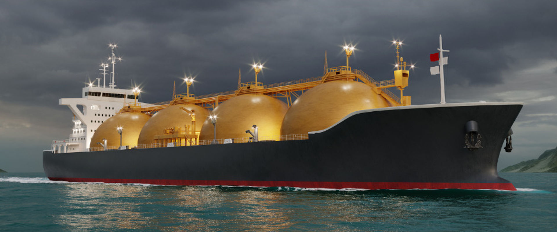 Tanker at sea transporting LNG Tanker at sea transporting LNG