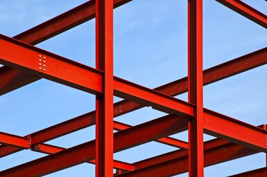 Image showing Construction site girders