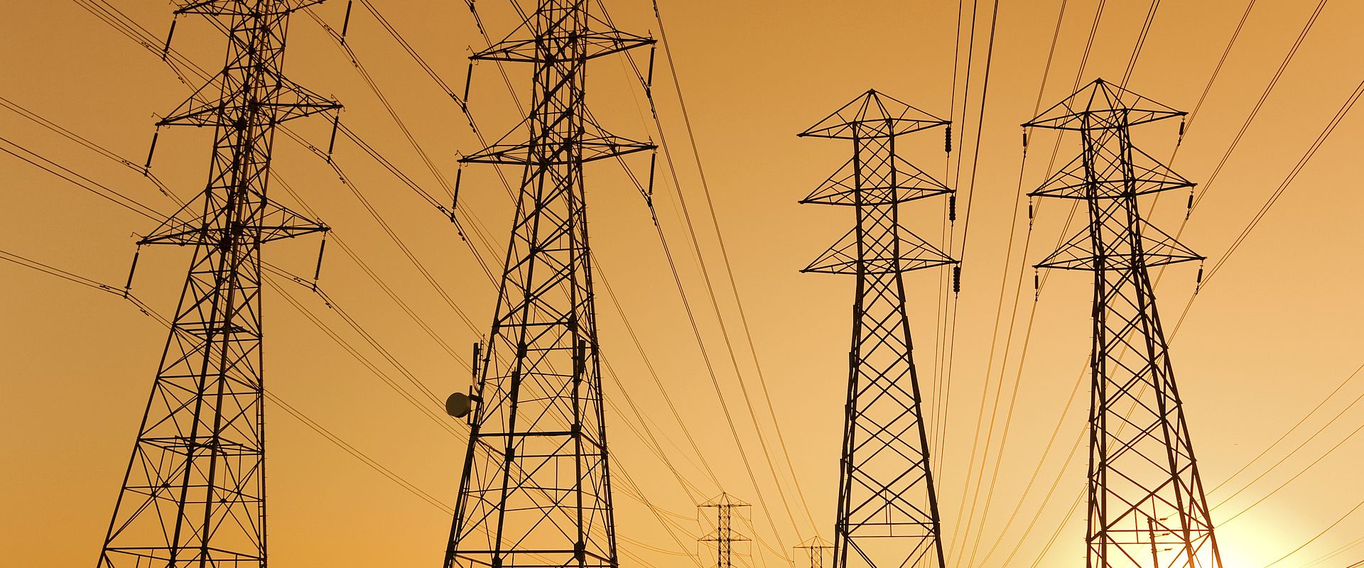 Electrical pylons and power lines Image showing electrical pylons and power lines