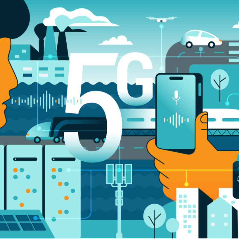 Establishing traceability in the millimetre and THz regions Image showing a 5G schematic