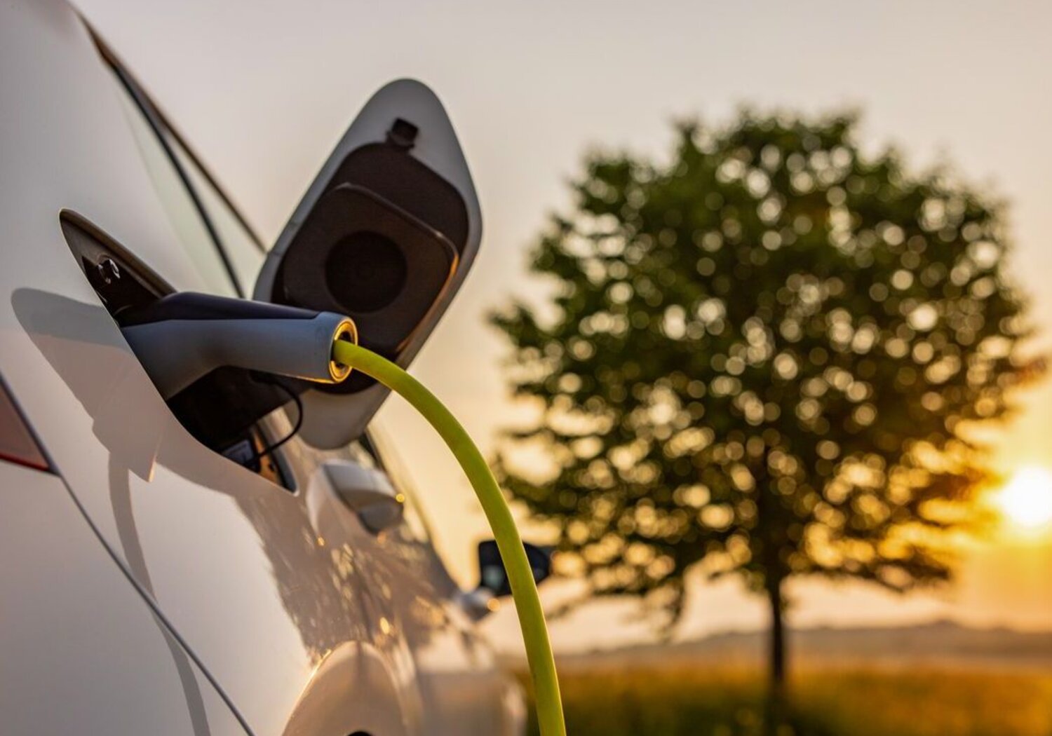 Image showing an electric car charging