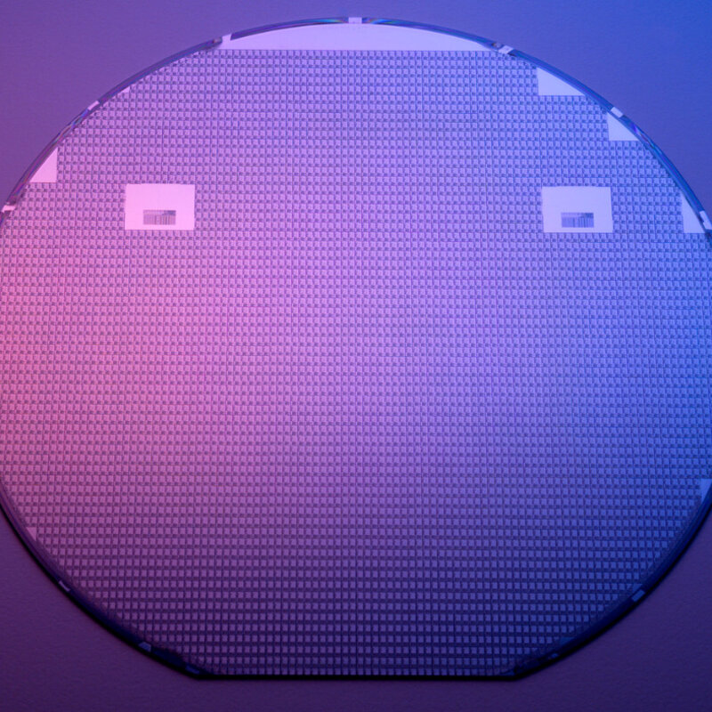 Investigating the quantum properties of memristors Image showing a closeup of a silicon wafer