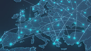 Image showing Europe connections map