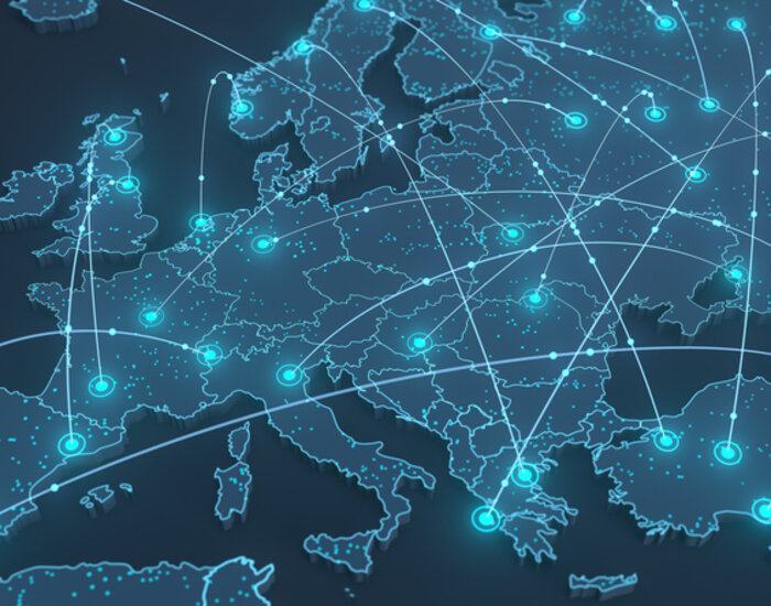 Image showing Europe connections map