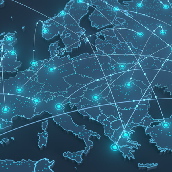 Image showing Europe connections map